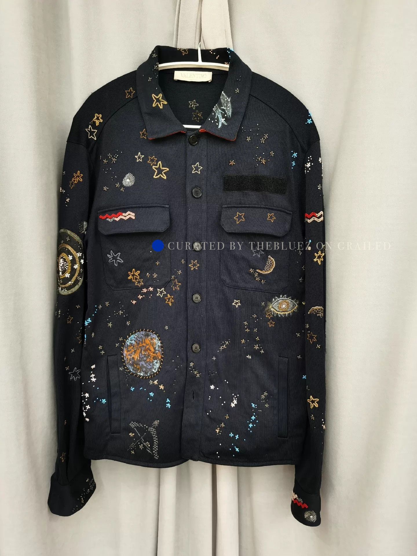Valentino Unique 3D Beaded Cardigan in Black Size US M / EU 48-50 / 2 - 1 Thumbnail