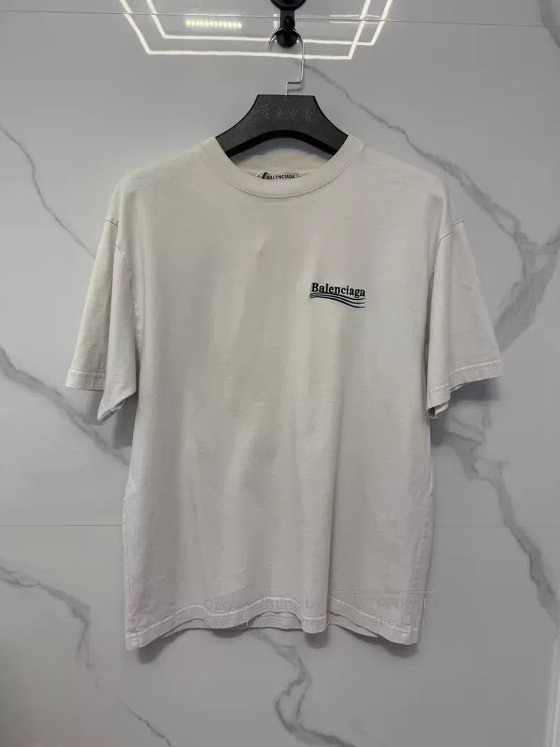 Balenciaga Balenciaga White Coke Embroidered Short Sleeve Size US S / EU 44-46 / 1 - 1 Thumbnail