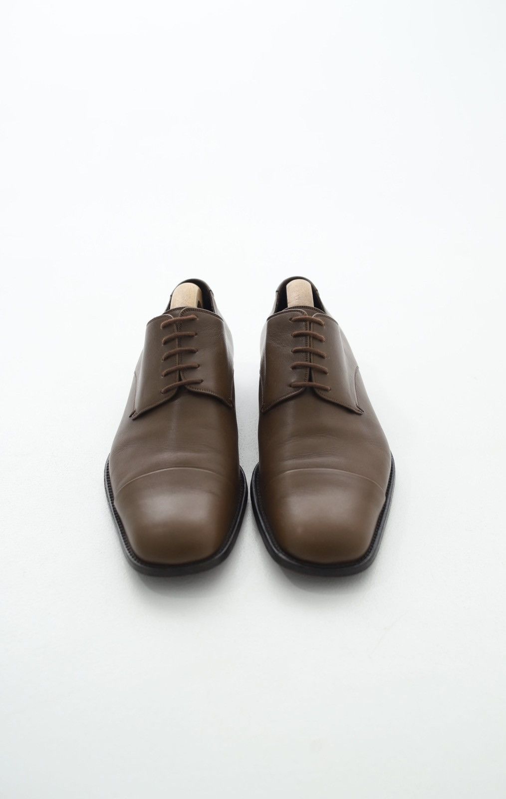Gucci GUCCI Derby Leather Shoes Lace Up GG Metal Logo Brown Men’s Size US 9.5 / EU 42-43 - 3 Thumbnail
