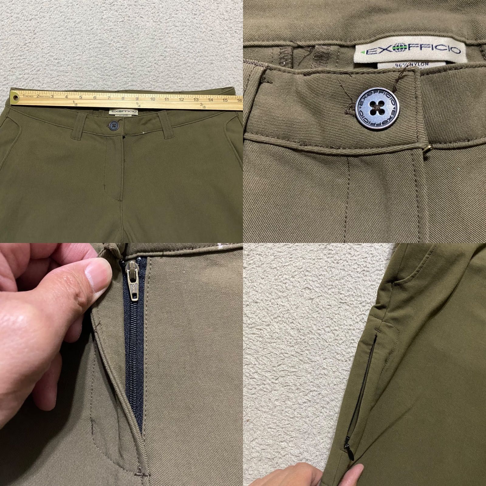 ExOfficio ExOfficio Womens Pants Green Cargo Outdoor Hiking Bootcut Mid Rise Nylon Adult 8 Regular 30in Inseam Mens Womens Boys Girls Size 30" / US 8 / IT 44 - 8 Thumbnail