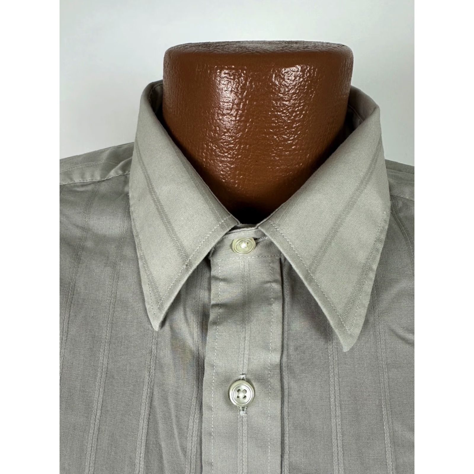 Vintage VINTAGE Damon Shirt XL 80s Button-Up Long Sleeve Gray Cotton Polyester Slim Casual Business 80s Retro Mens Button-Up Damon's Shirt Size US XL / EU 56 / 4 - 3 Thumbnail