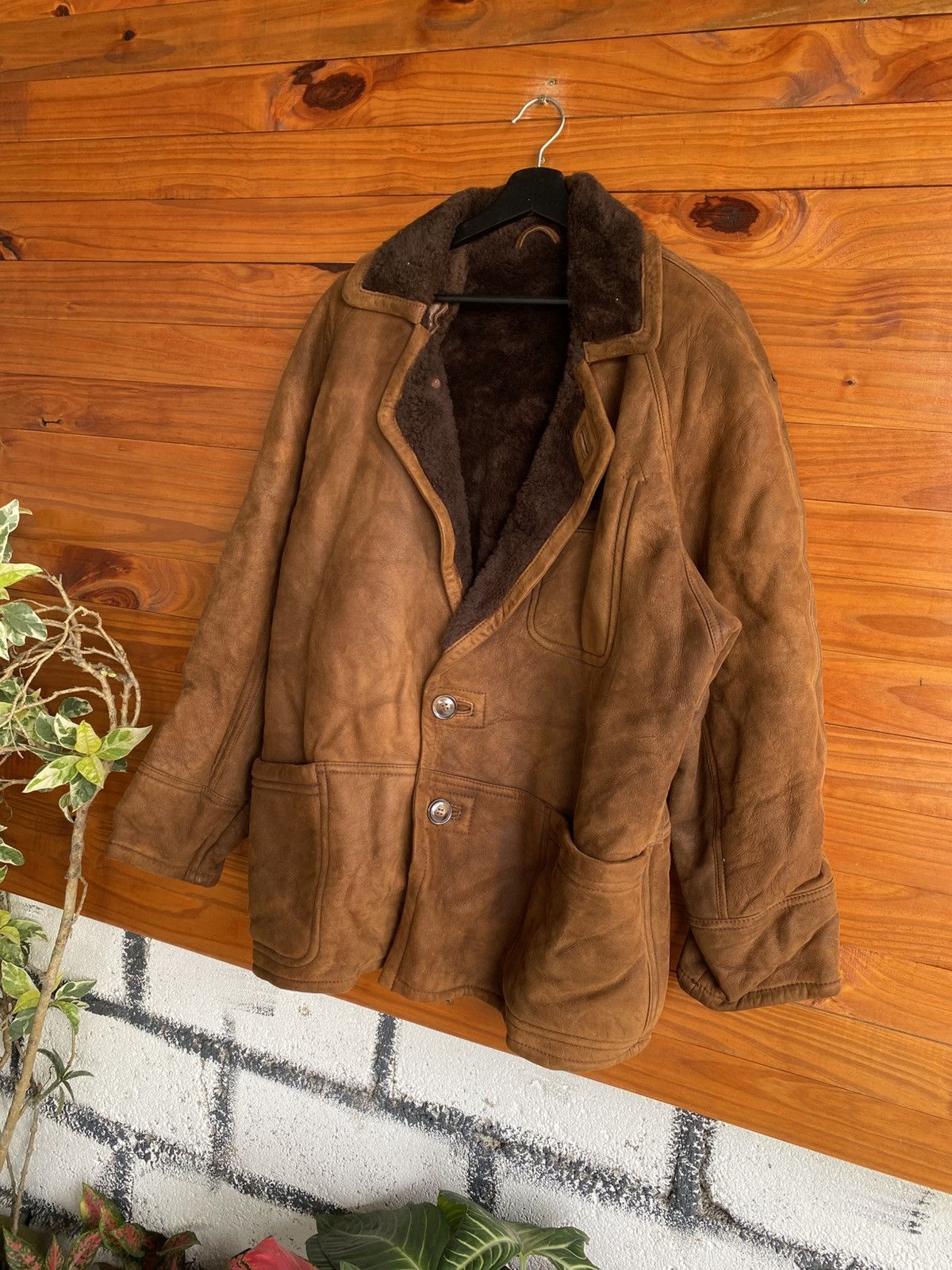 Vintage Vintage COLZER Shearling Suede Brown Leather Winter Coat Size US L / EU 52-54 / 3 - 4 Thumbnail