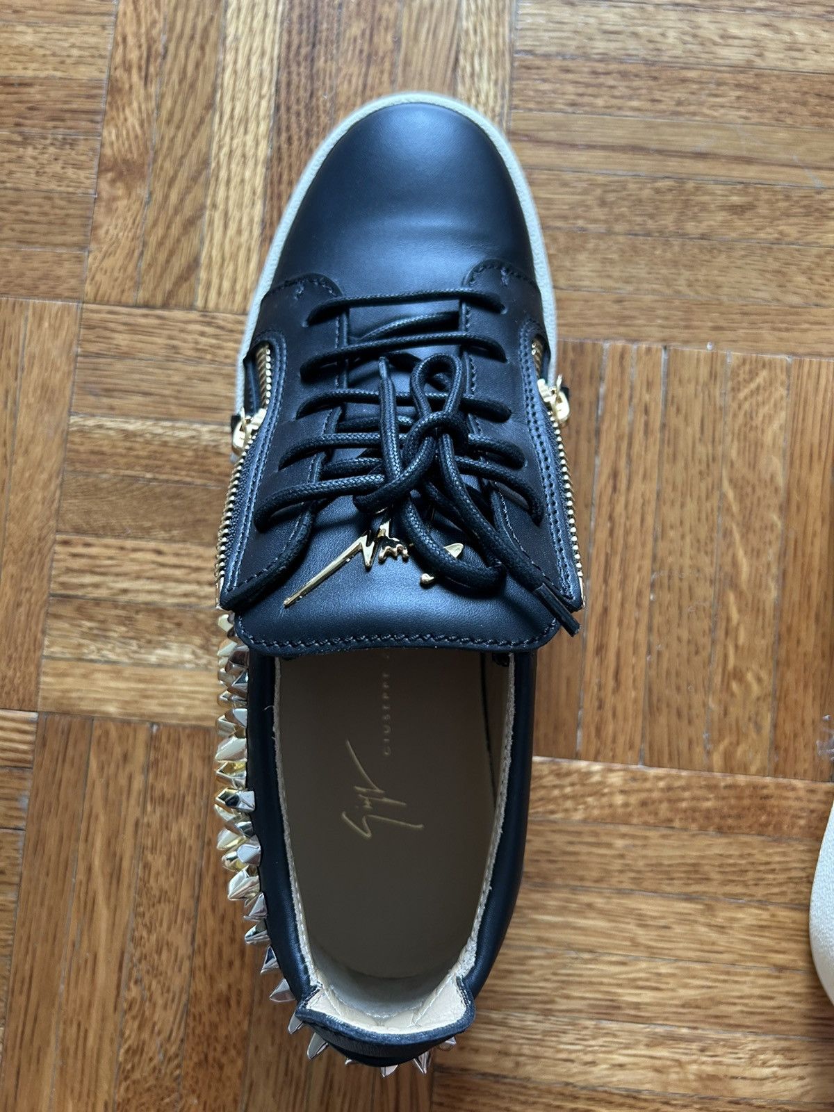 Giuseppe Zanotti Giuseppe Zanotti Men’s Black Leather Gold Zip Studded Size US 9.5 / EU 42-43 - 7 Thumbnail