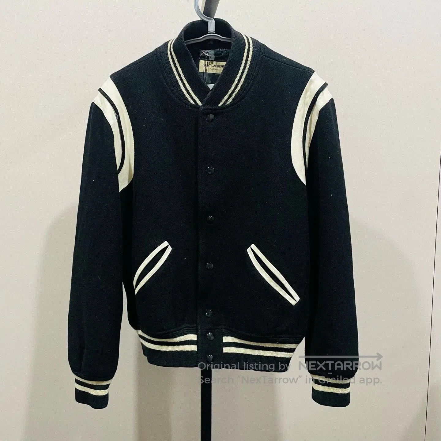 Saint Laurent Paris Saint Laurent Black White Baseball Jacket. Size US M / EU 48-50 / 2 - 1 Thumbnail