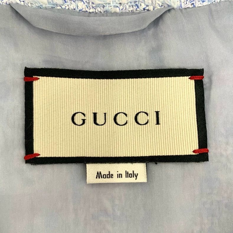 Gucci Gucci Size 38 Gold button tweed blue small fragrance style Size US XXS / EU 40 - 6 Thumbnail