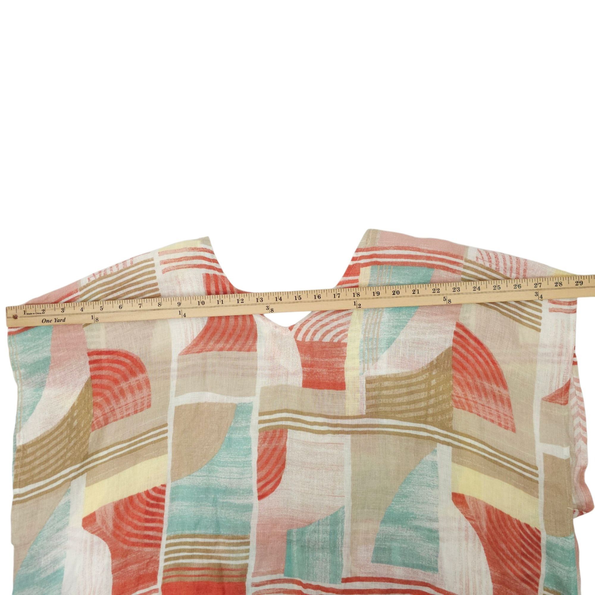 Chicos Chicos Linen Poncho Blouse Womens Size S/M Geometric Keyhole Size S / US 4 / IT 40 - 4 Thumbnail