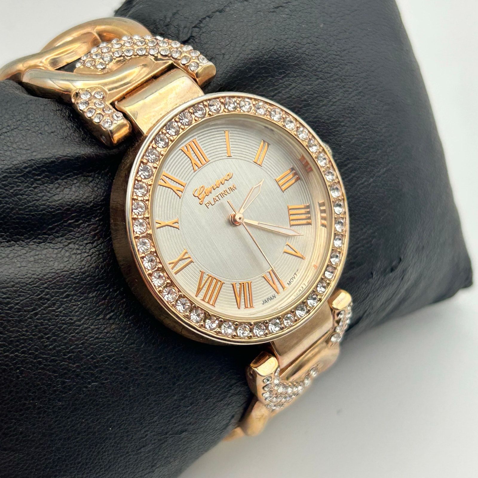 Geneva Geneva Platinum Womens Rose Gold Tone Crystal Accents Watch Size ONE SIZE - 3 Thumbnail