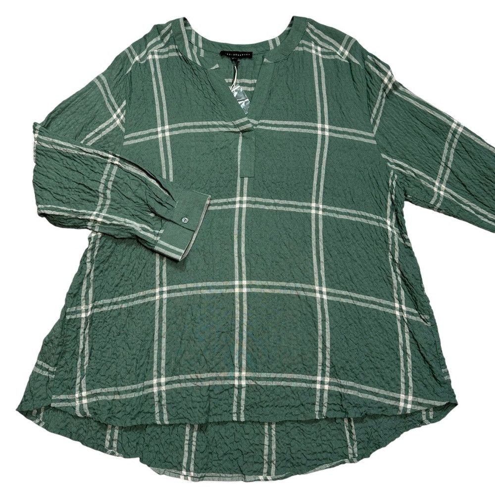 Other NWT New Jane and Delancey Textured Rayon Plaid Long Sleeve Size XXL / US 16-18 / IT 52-54 - 4 Thumbnail
