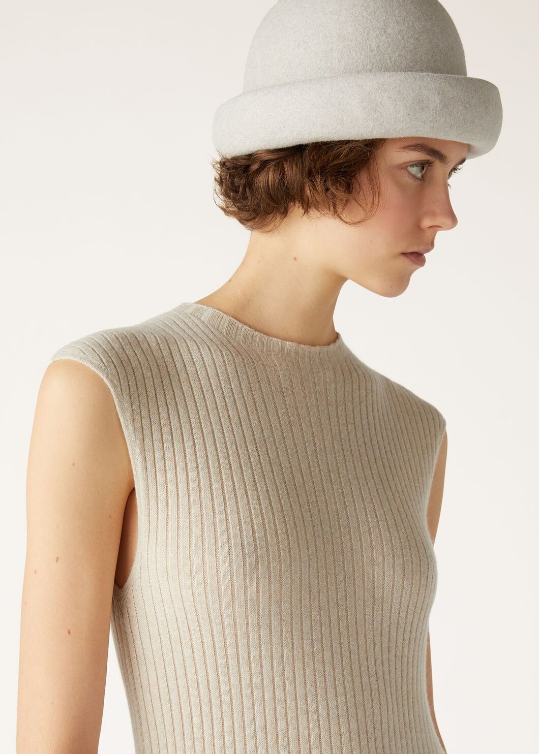 Loro Piana o1srvl11e0825 FAO5744 Cervatto Midi Dress in Light Beige Size L / US 10 / IT 46 - 3 Thumbnail