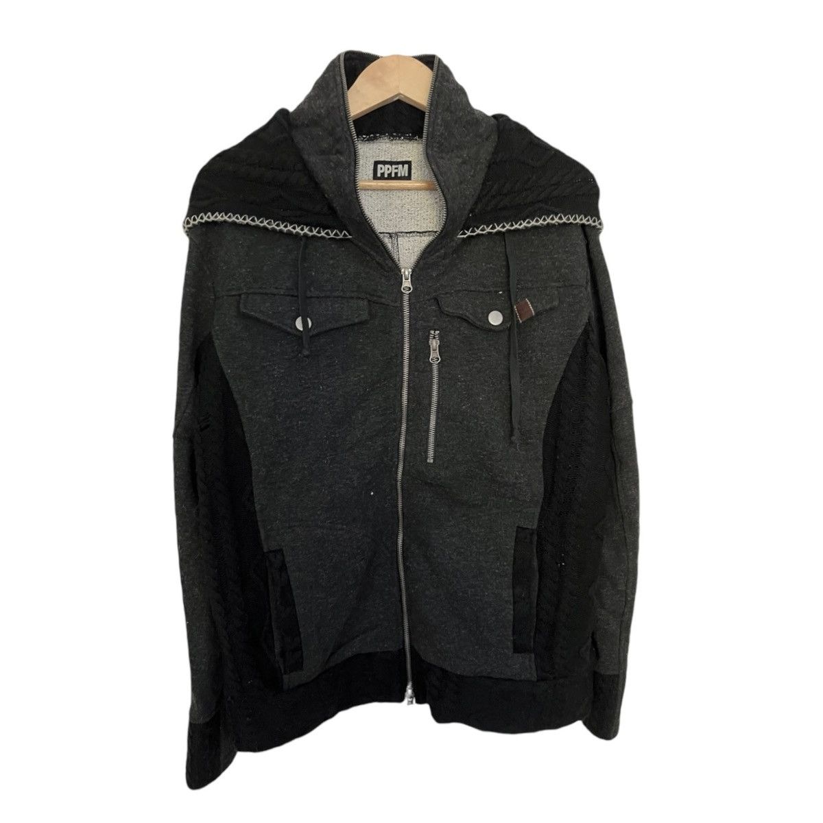 Ppfm layered hoodie jacket