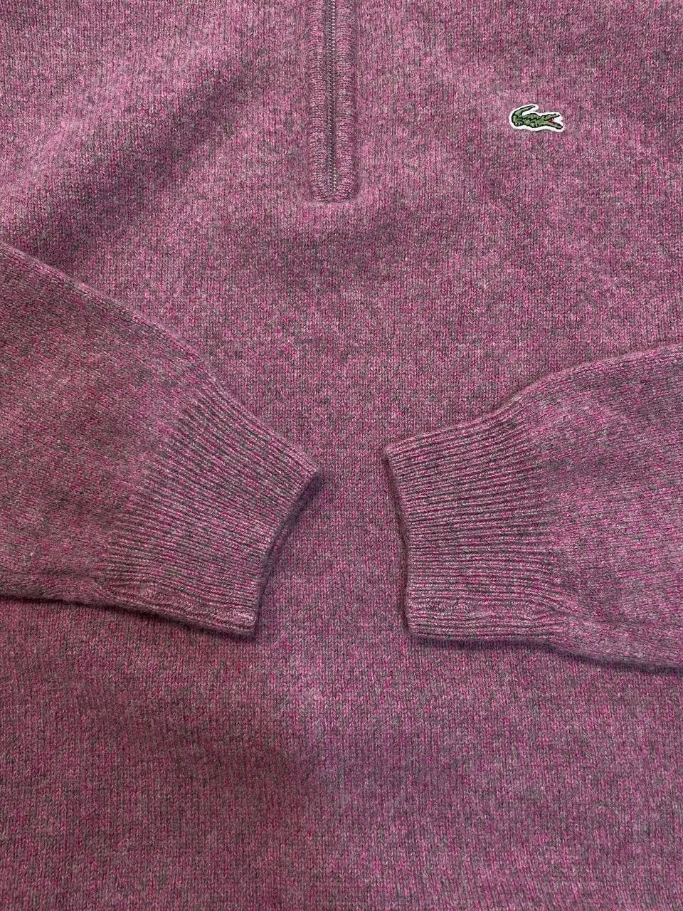 Lacoste Vintage Lacoste Wool Half Zip Sweater Burgundy Size 5 (L) Size US L / EU 52-54 / 3 - 10 Thumbnail