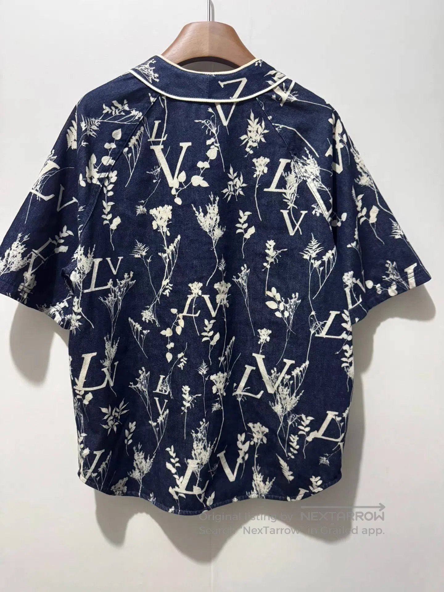 Louis Vuitton Blue Floral & Letter Print Short Sleeve Shirt. Size US S / EU 44-46 / 1 - 2 Thumbnail
