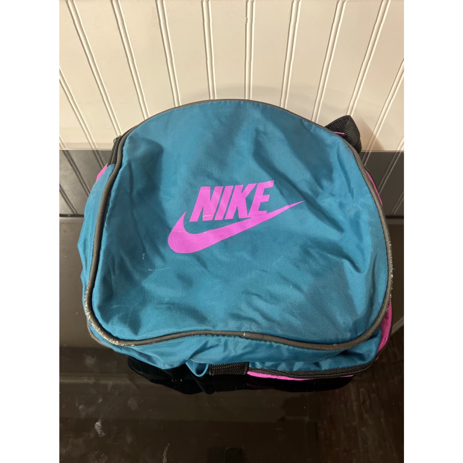 Nike VINTAGE Nike Flight Duffle Gym Bag Men Teal Purple Gray Tag Nylon Bag Size ONE SIZE - 3 Thumbnail