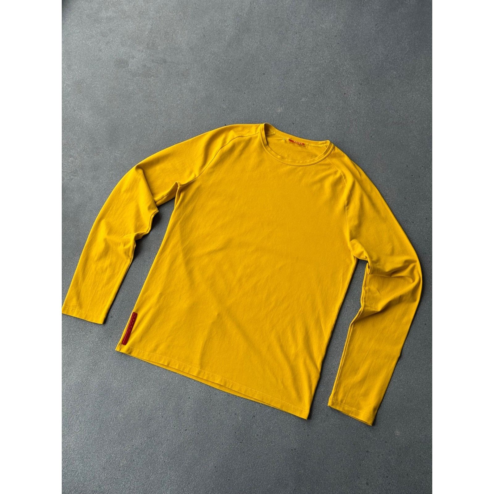 Prada Prada Long Sleeve Red Tab T-shirt Yellow Mens Size S Size US S / EU 44-46 / 1 - 2 Thumbnail