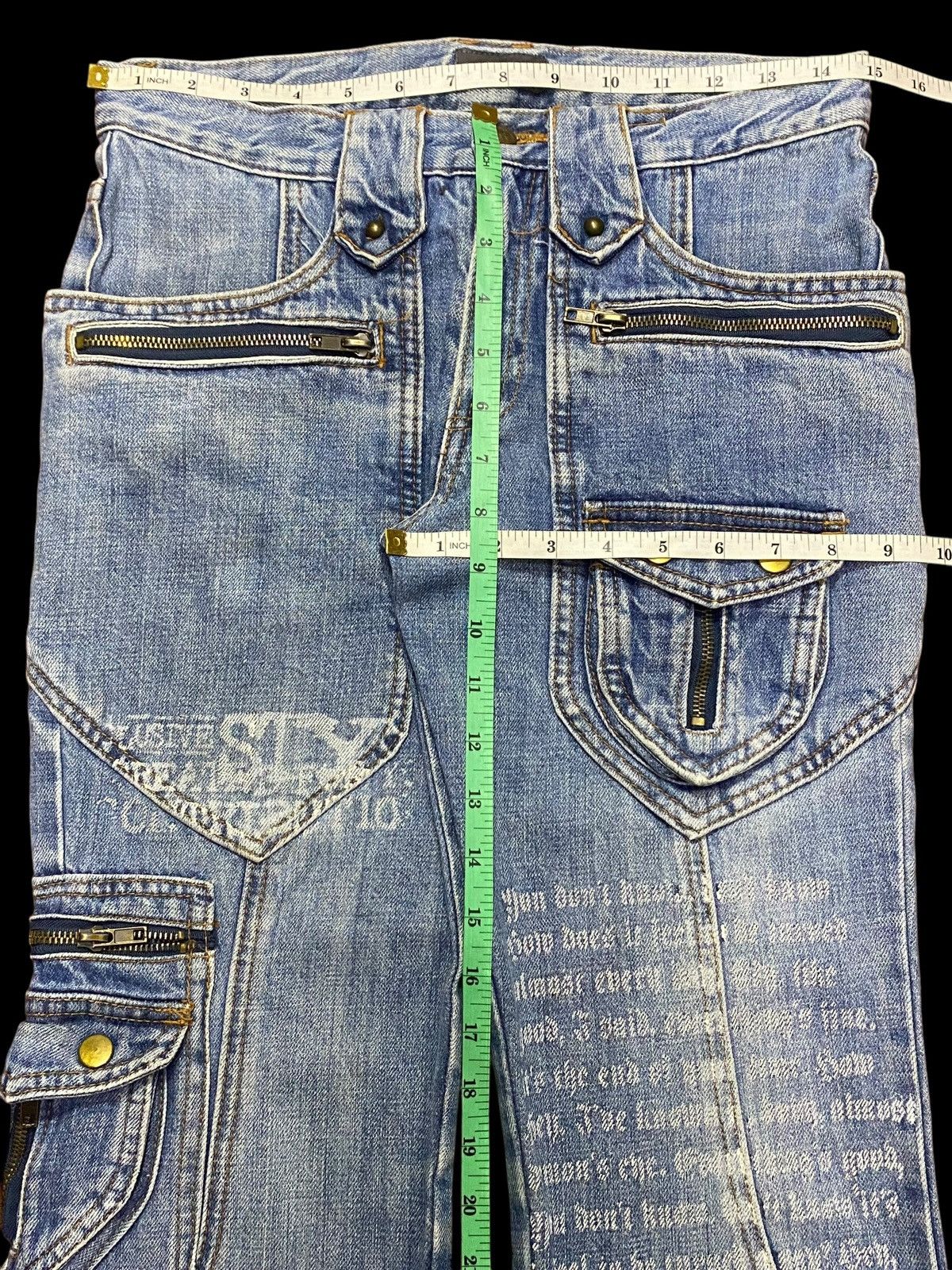 If Six Was Nine W33 🔥 Japanese Brand Evolution Multi Pocket Flare Jeans Size US 30 / EU 46 - 19 Thumbnail