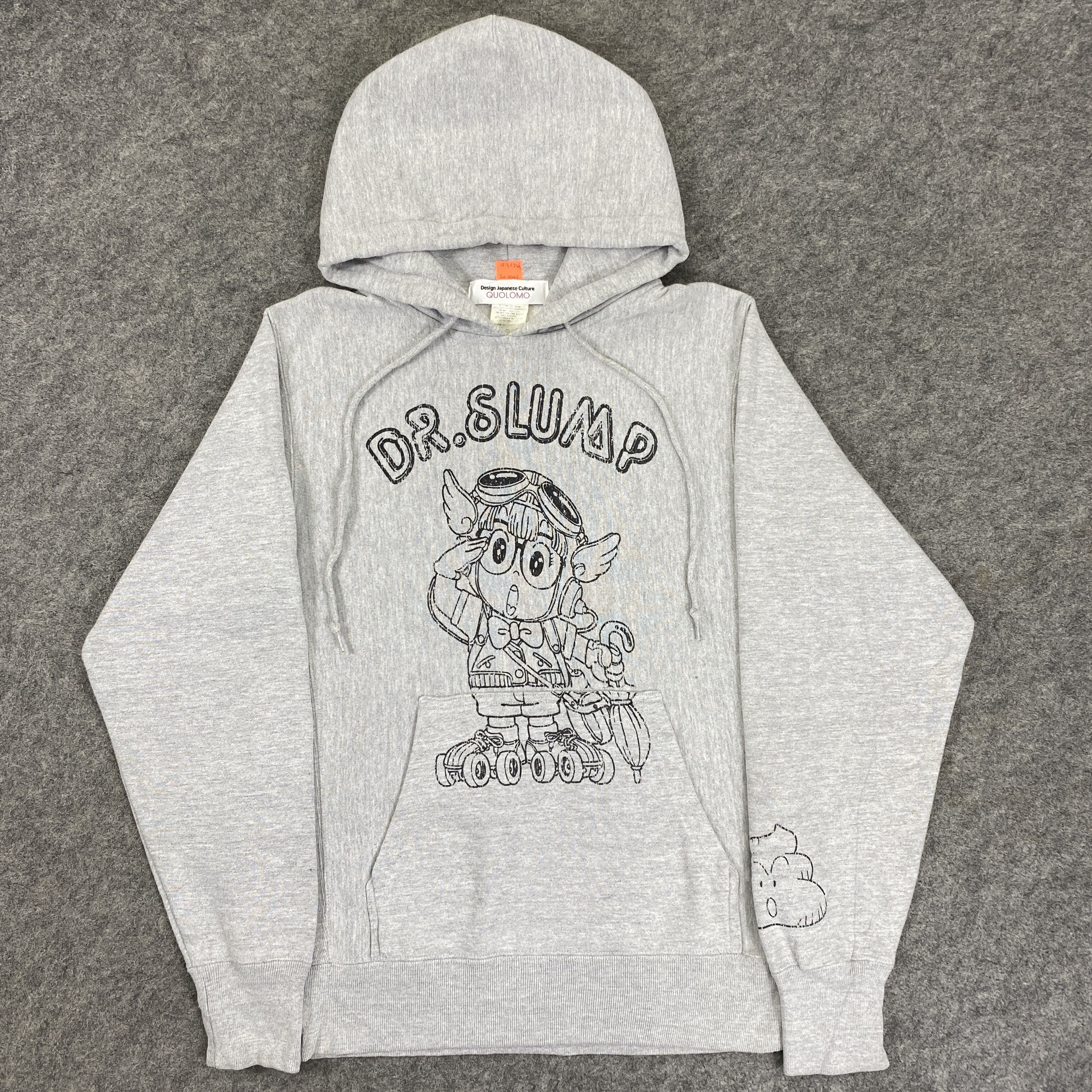 image of Anima x Vintage Dr. Slump Arale Chan Hoodie Anime Manga Japan -Sw043 in Grey, Men's (Size XS)