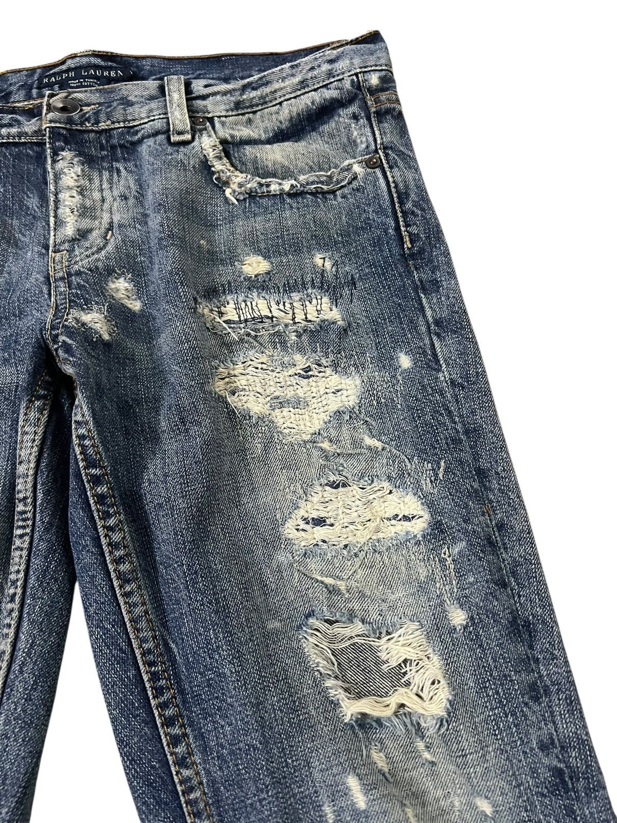If Six Was Nine Distressed Ralph Lauren Dungarees Low Rise Sick Jean Size US 30 / EU 46 - 8 Thumbnail