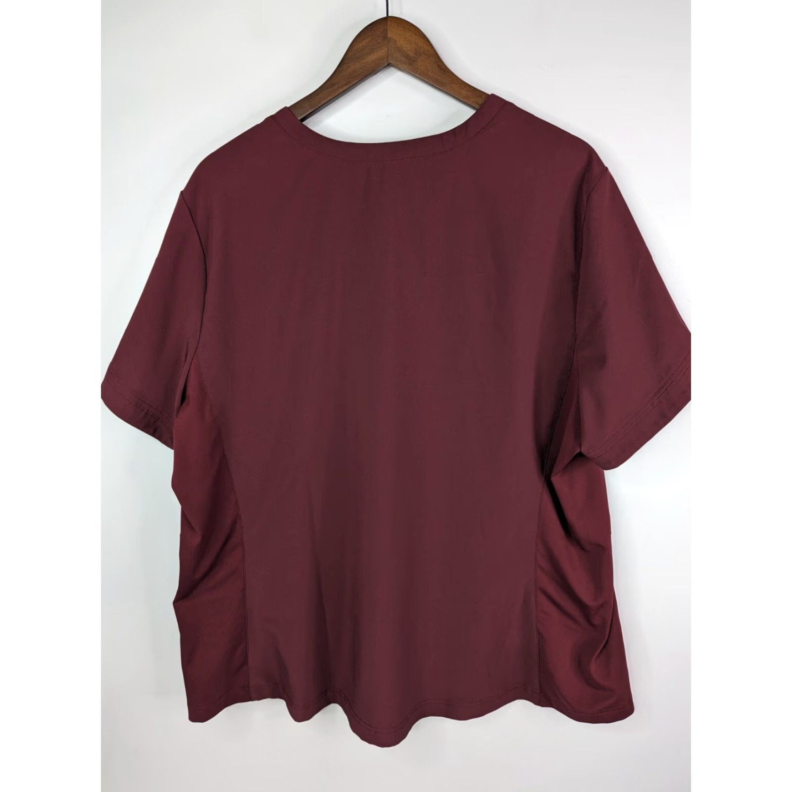 Vintage JAANUU FIGS Scrub Top Womens 2X Burgundy V-Neck Performance Work Maroon J96259C Size XXL / US 16-18 / IT 52-54 - 4 Thumbnail