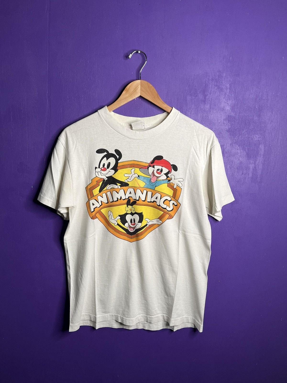 Vintage Vintage 90s Animaniacs shield logo cartoon t-shirt Size US M / EU 48-50 / 2 - 1 Thumbnail