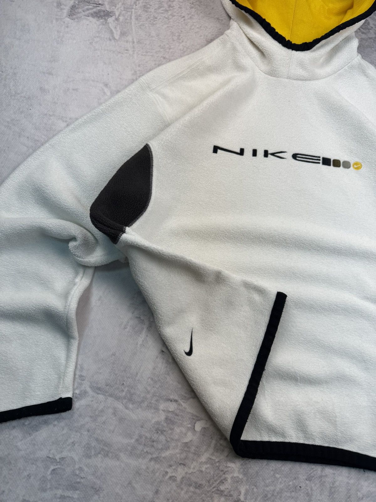 Nike × Vintage NIKE TEDDY FLEECE VINTAGE CENTER LOGO OVERSIZE BOXY HOODIE Size US S / EU 44-46 / 1 - 4 Thumbnail