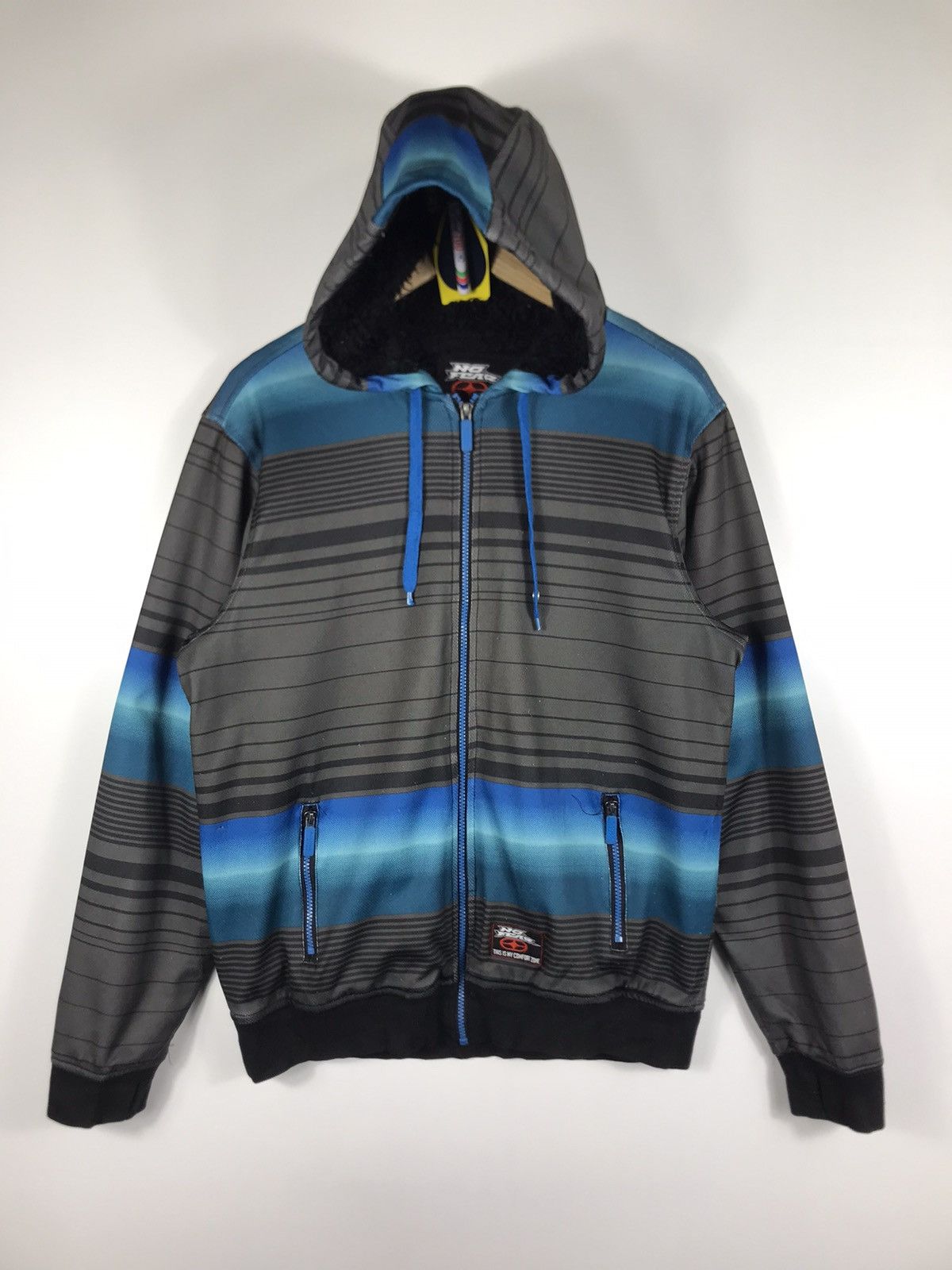 No Fear × Vintage ⚡️Vintage Y2K No Fear Hooded Fleece In Side Sweater Size US M / EU 48-50 / 2 - 1 Thumbnail