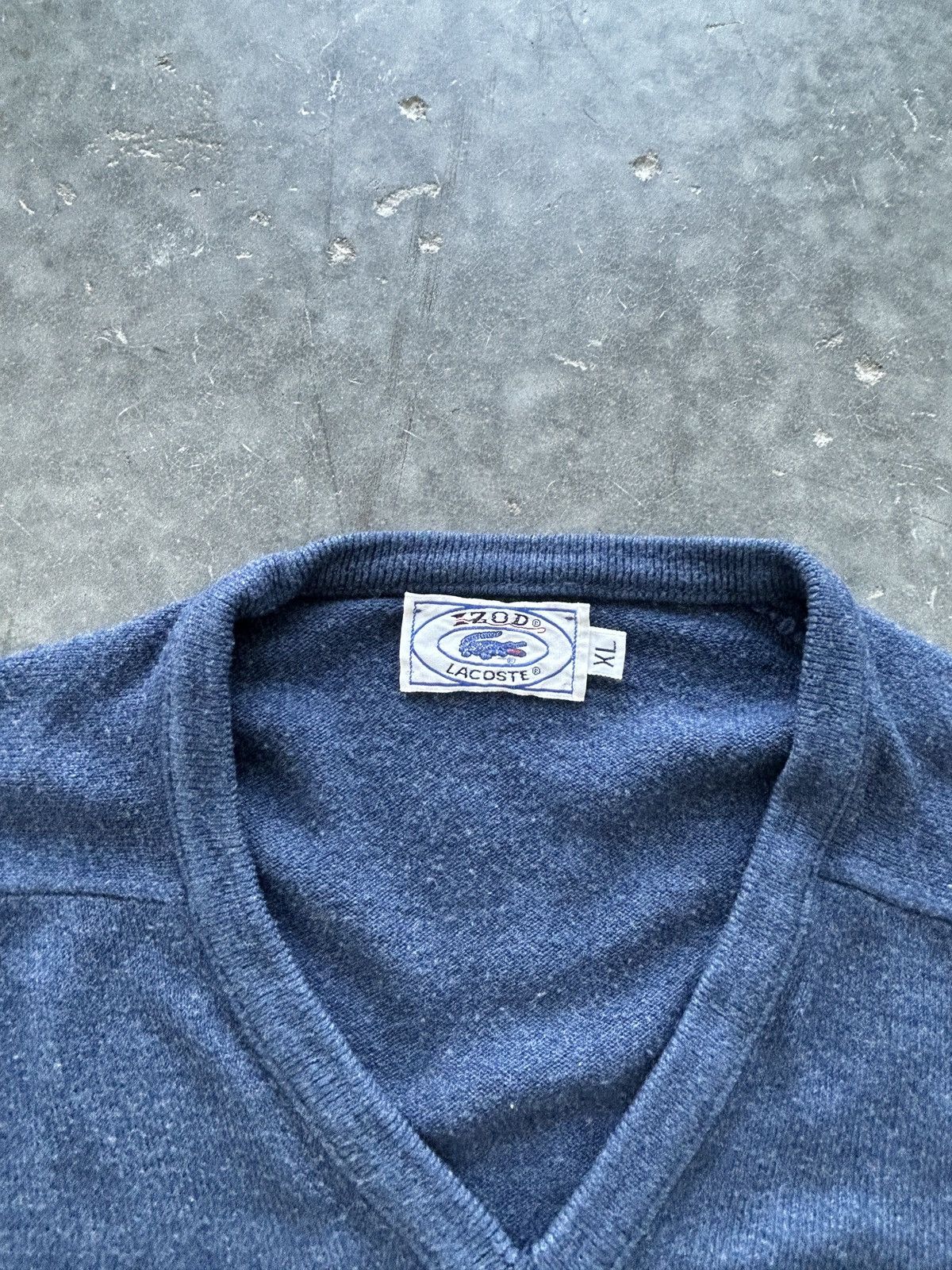 Lacoste Vintage 90s Izod Lacoste V Neck Sweater Size US XL / EU 56 / 4 - 3 Thumbnail