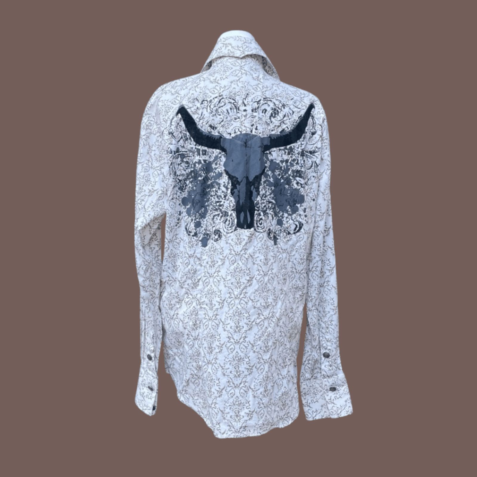 Vintage VTG Adiktd Shirt | Skull Back Graphic Western | Y2K Cowboy M Size US M / EU 48-50 / 2 - 1 Thumbnail