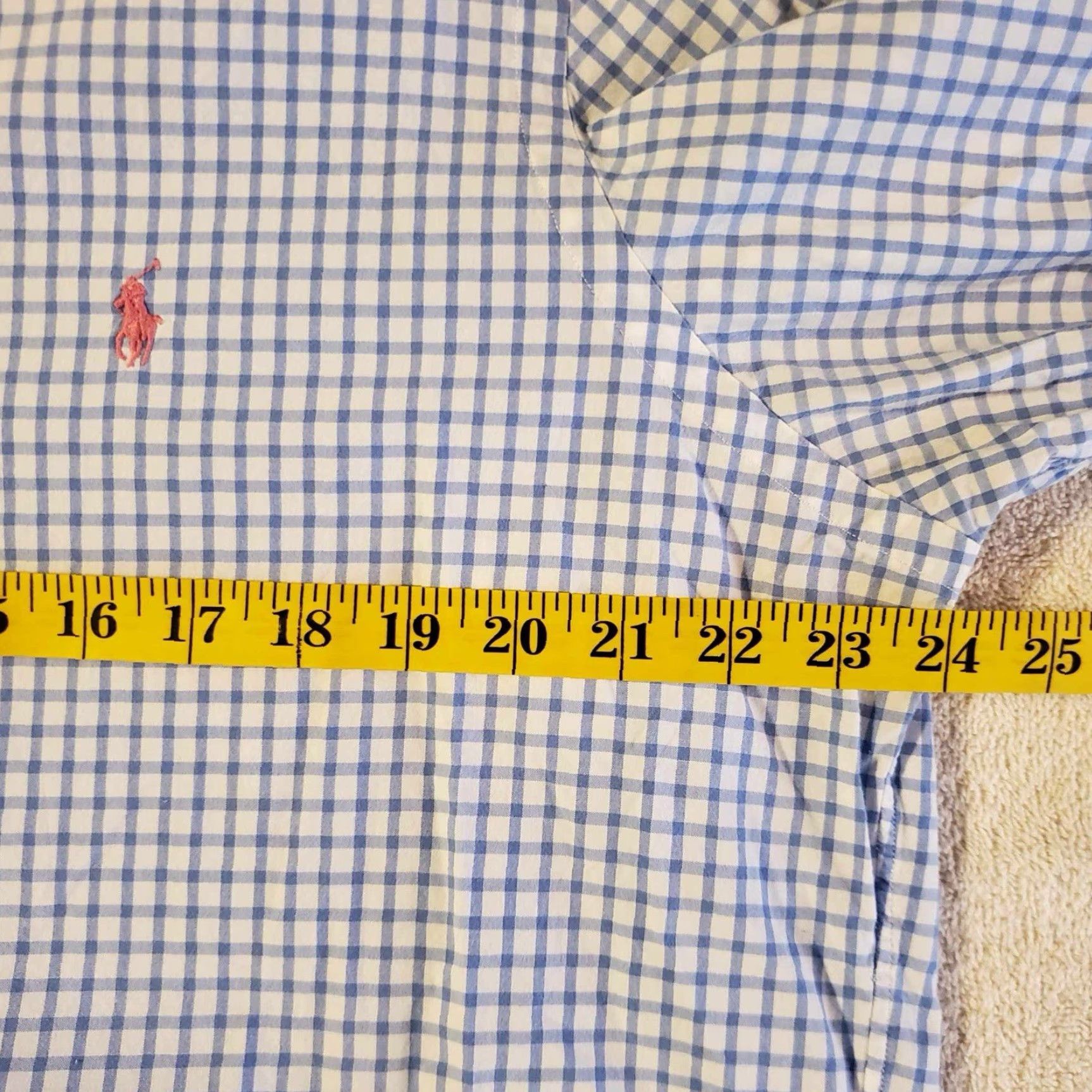 Polo Ralph Lauren Polo Ralph Lauren Shirt L Mens Blue Gingham Check Custom Fit Short Sleeve Shirt Size US L / EU 52-54 / 3 - 4 Thumbnail