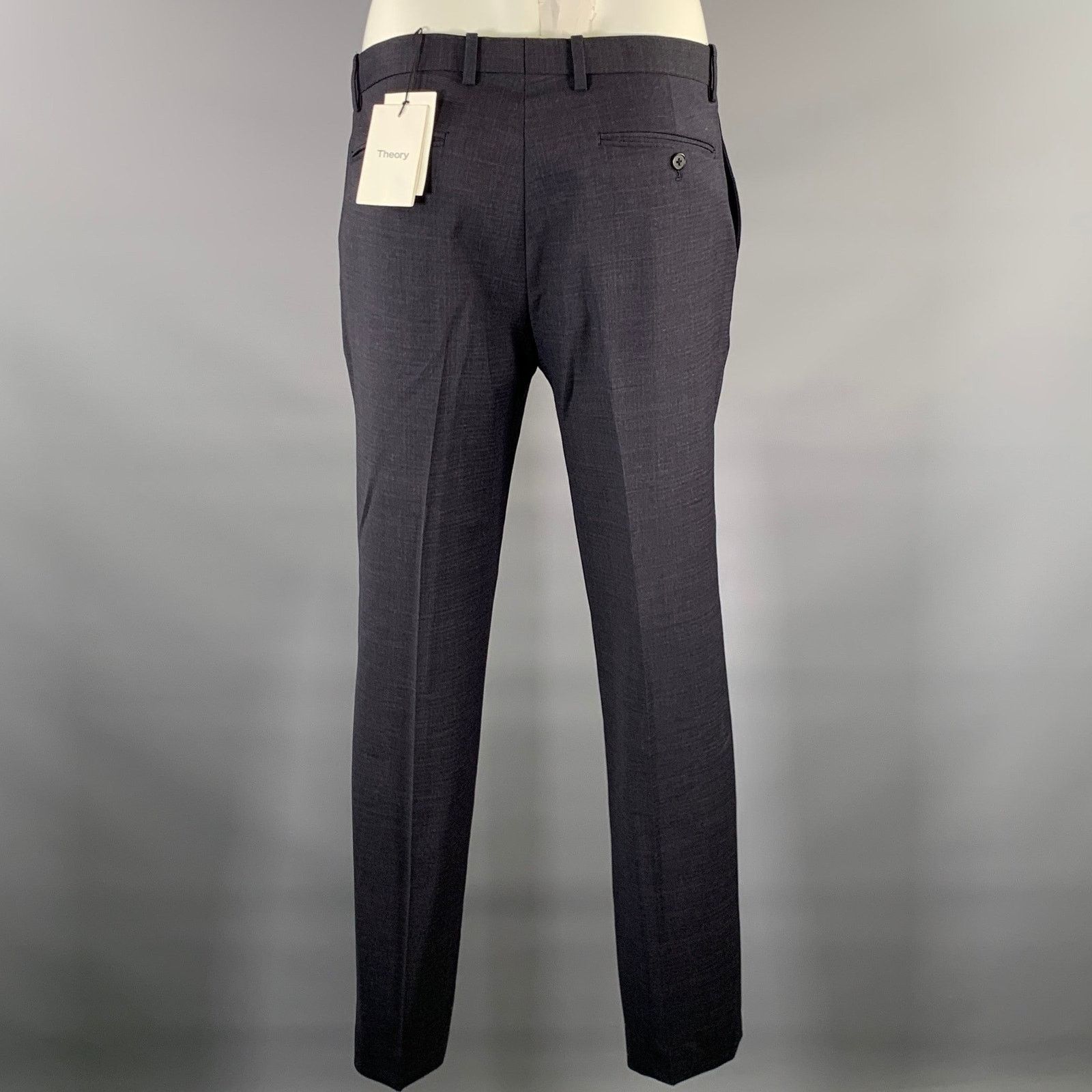 Theory THEORY Size 42 Navy Heather Wool Blend Notch Lapel Suit Size 42L - 5 Thumbnail