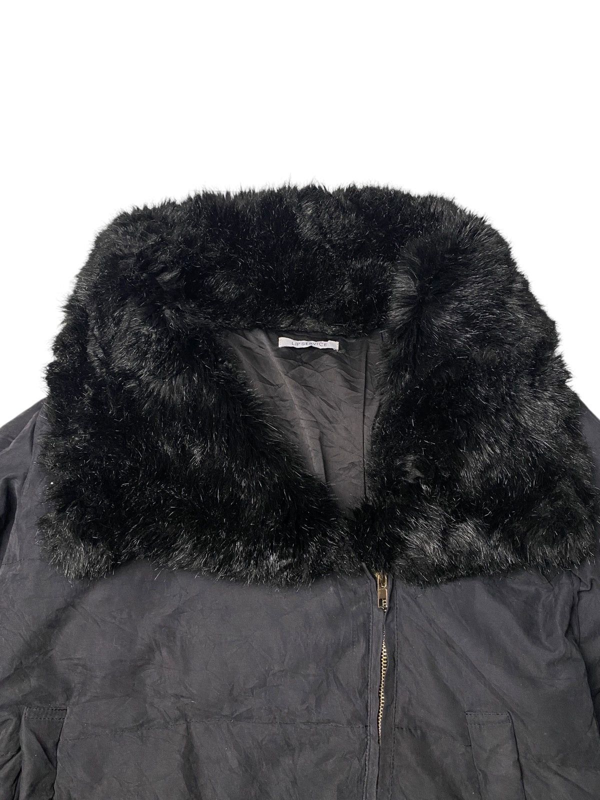 If Six Was Nine 2000's Lip Service Mink Fur Collar Puffer Jacket Size US M / EU 48-50 / 2 - 2 Thumbnail