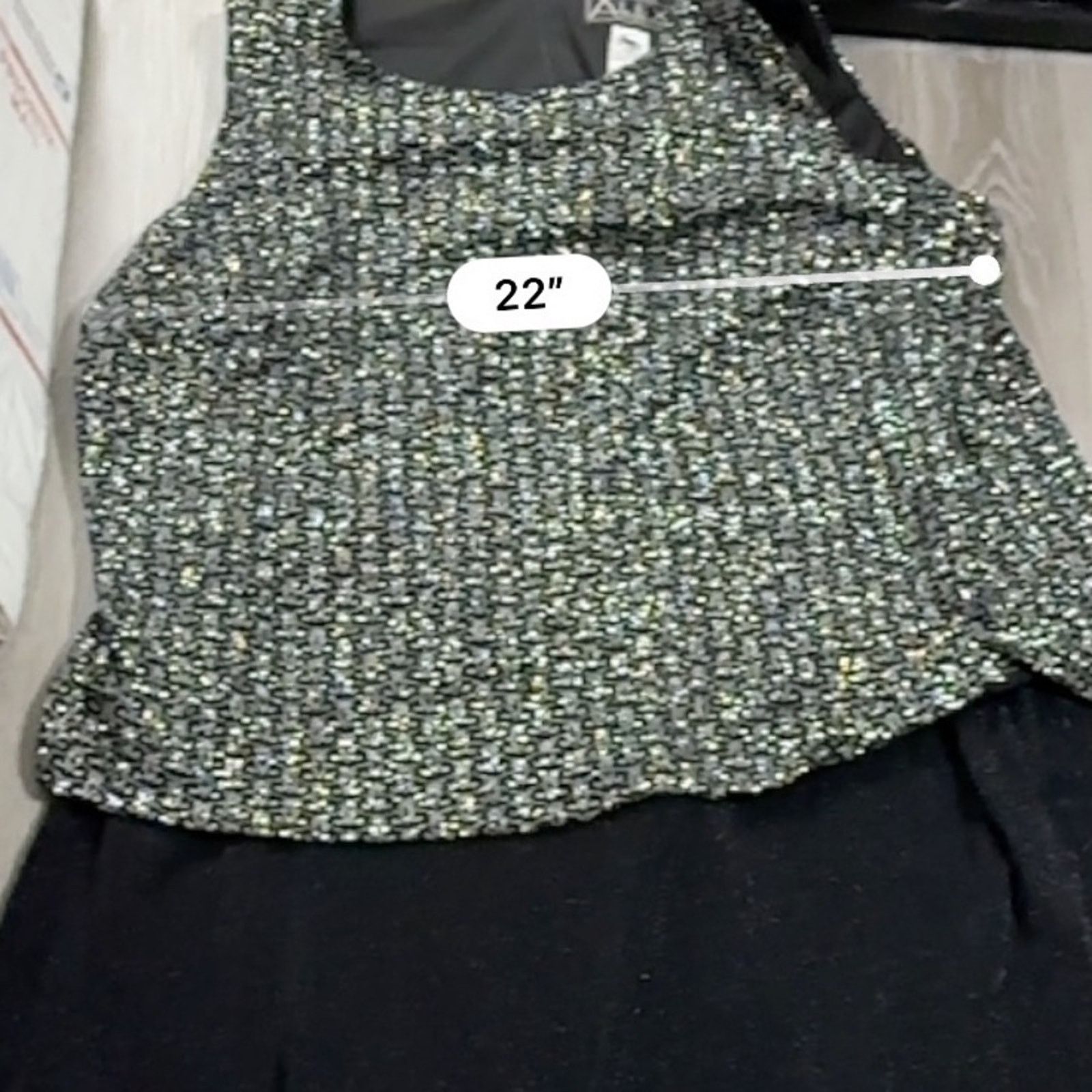 Alex Evenings Alex Evenings Black & Silver Glitter Dress & Cardigan Sz 22W Size 3XL / US 20-22 - 7 Thumbnail
