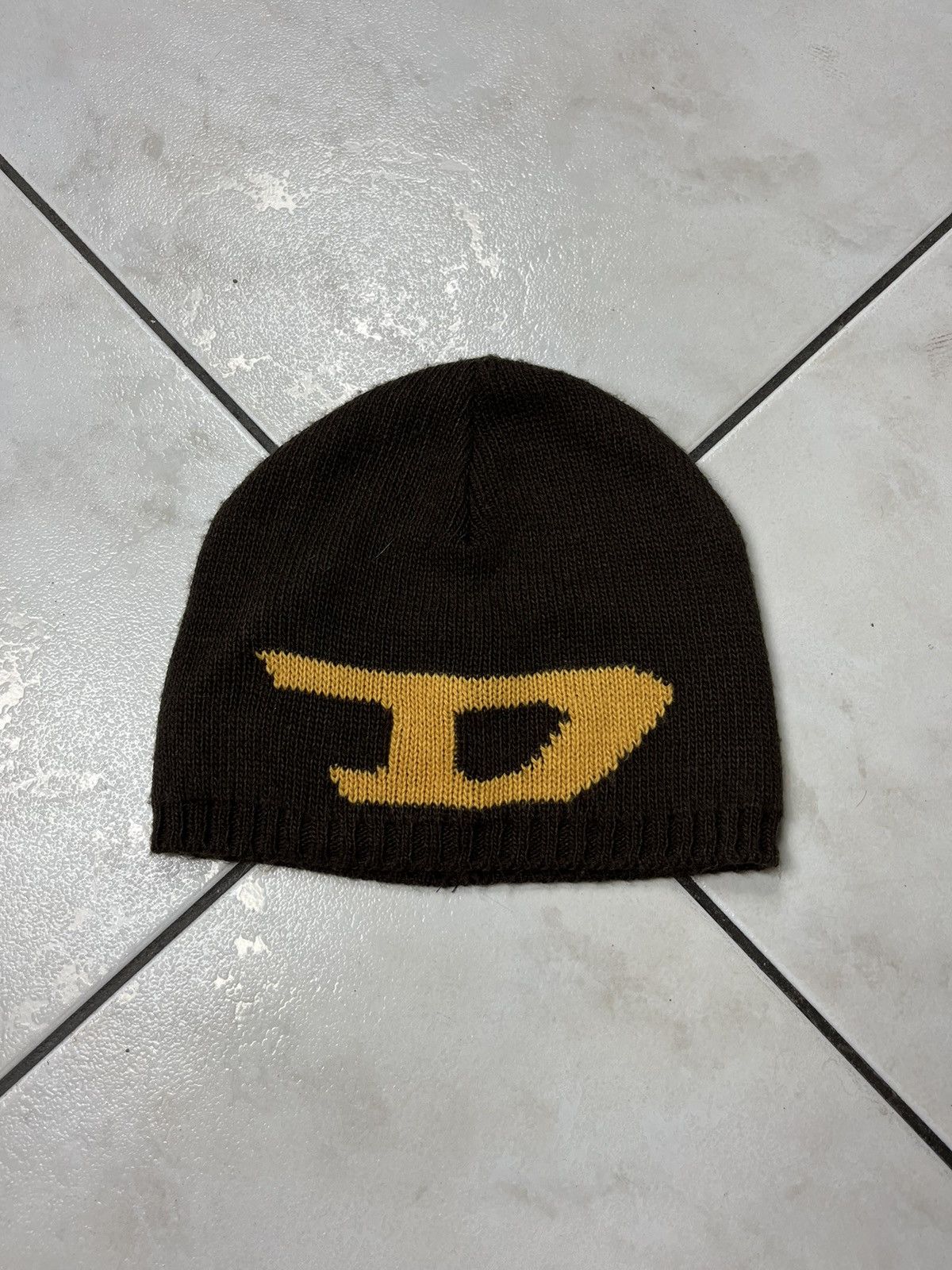 Diesel × Vintage Vintage Diesel y2k beanie knitted big logo cap hat Size ONE SIZE - 2 Thumbnail