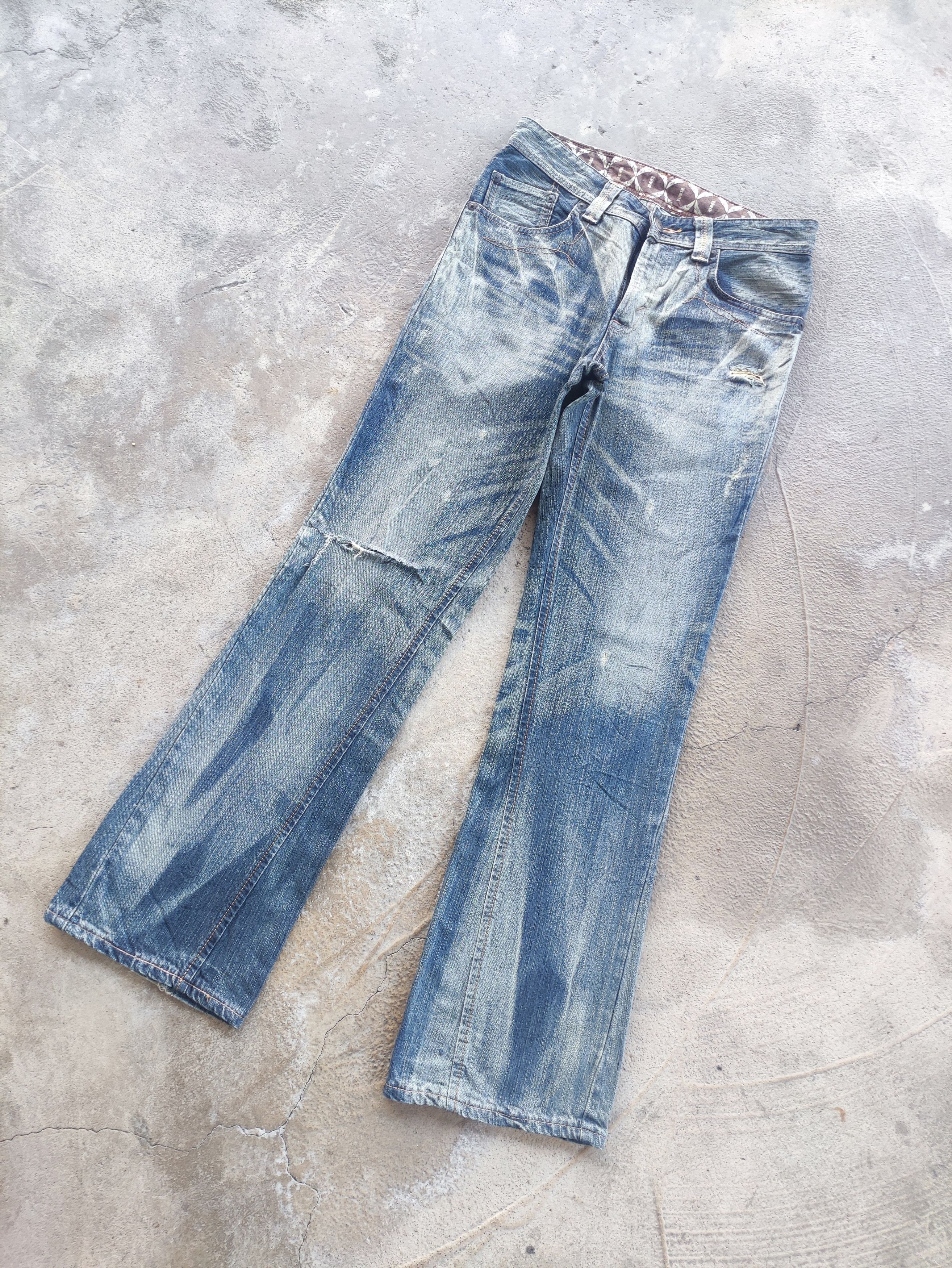 Edwin Vintage Edwin Flare Denim Distress Faded Denim Size US 32 / EU 48 - 2 Thumbnail