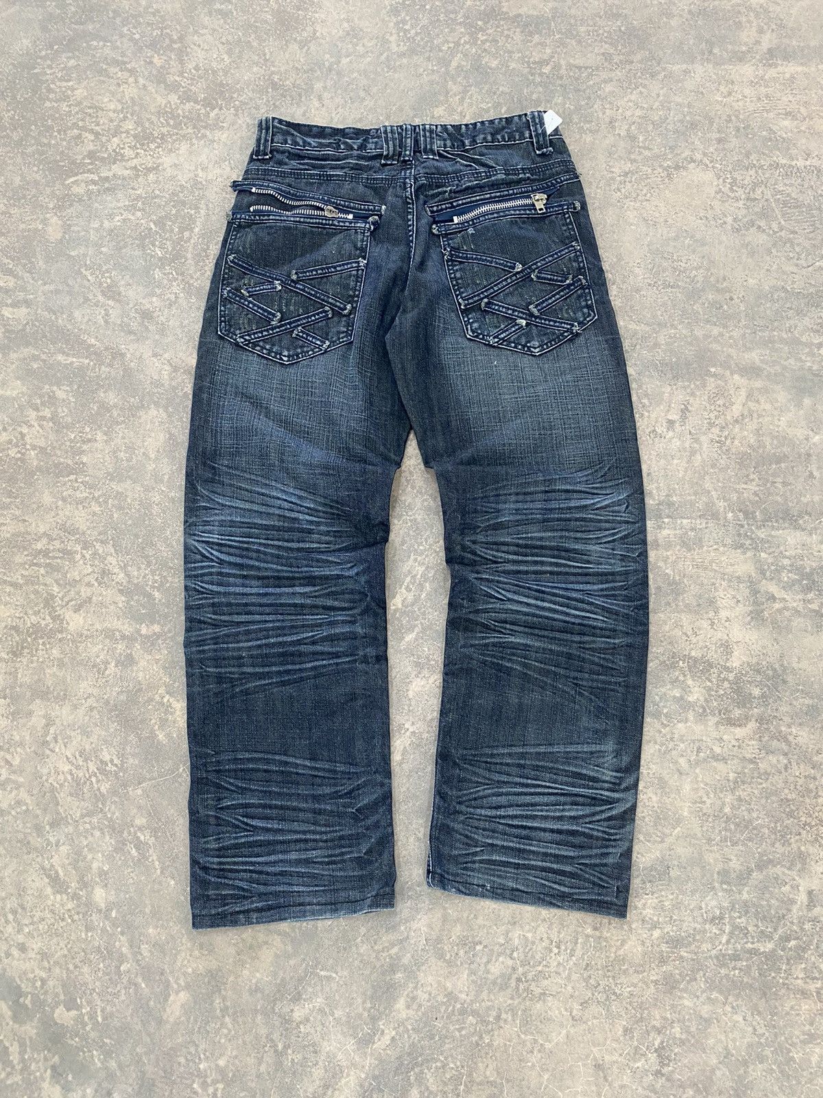Le Grande Bleu (L.G.B.) VINTAGE OELYNO ITALY JEANS STONE WASHED LGB PUNK Size US 31 - 11 Thumbnail