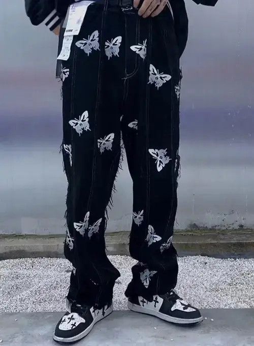 Jean Butterfly print pants Size US 32 / EU 48 - 4 Thumbnail