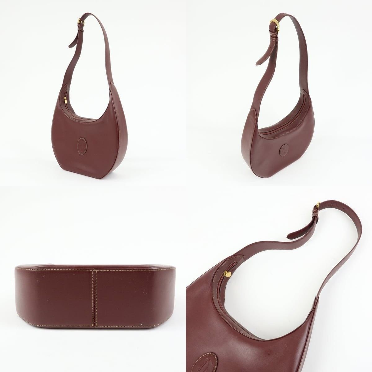 Cartier Must de Cartier Leather Shoulder Bag Burgundy Size ONE SIZE - 3 Thumbnail