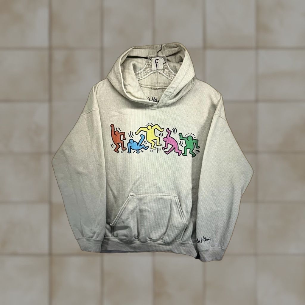 Ripple Junction Ripple Junction Graphic Hoodie Adult Medium Beige Colorful Dancers 80s 90s Mens Size US M / EU 48-50 / 2 - 1 Thumbnail