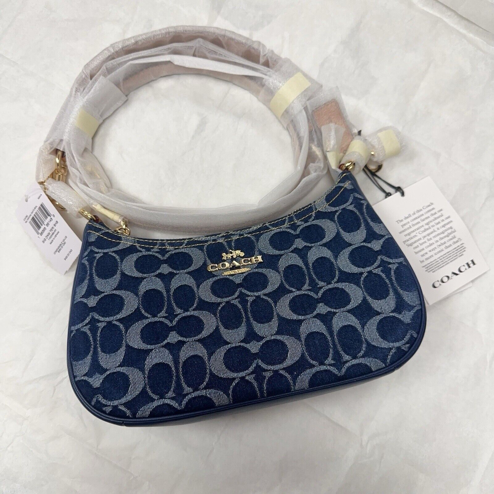 Coach NEW Limited Coach Large Teri Crossbody Bag Denim CAF82 Size ONE SIZE - 6 Thumbnail