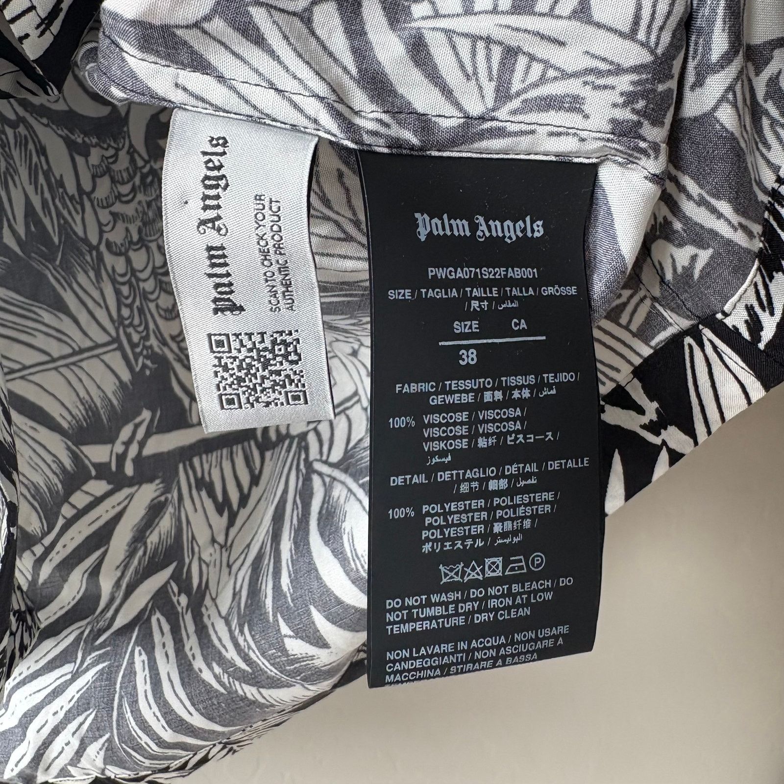 Palm Angels Palm Angels Button Up Top Tropical Leaf Short Sleeve Size M Size US M / EU 48-50 / 2 - 8 Thumbnail