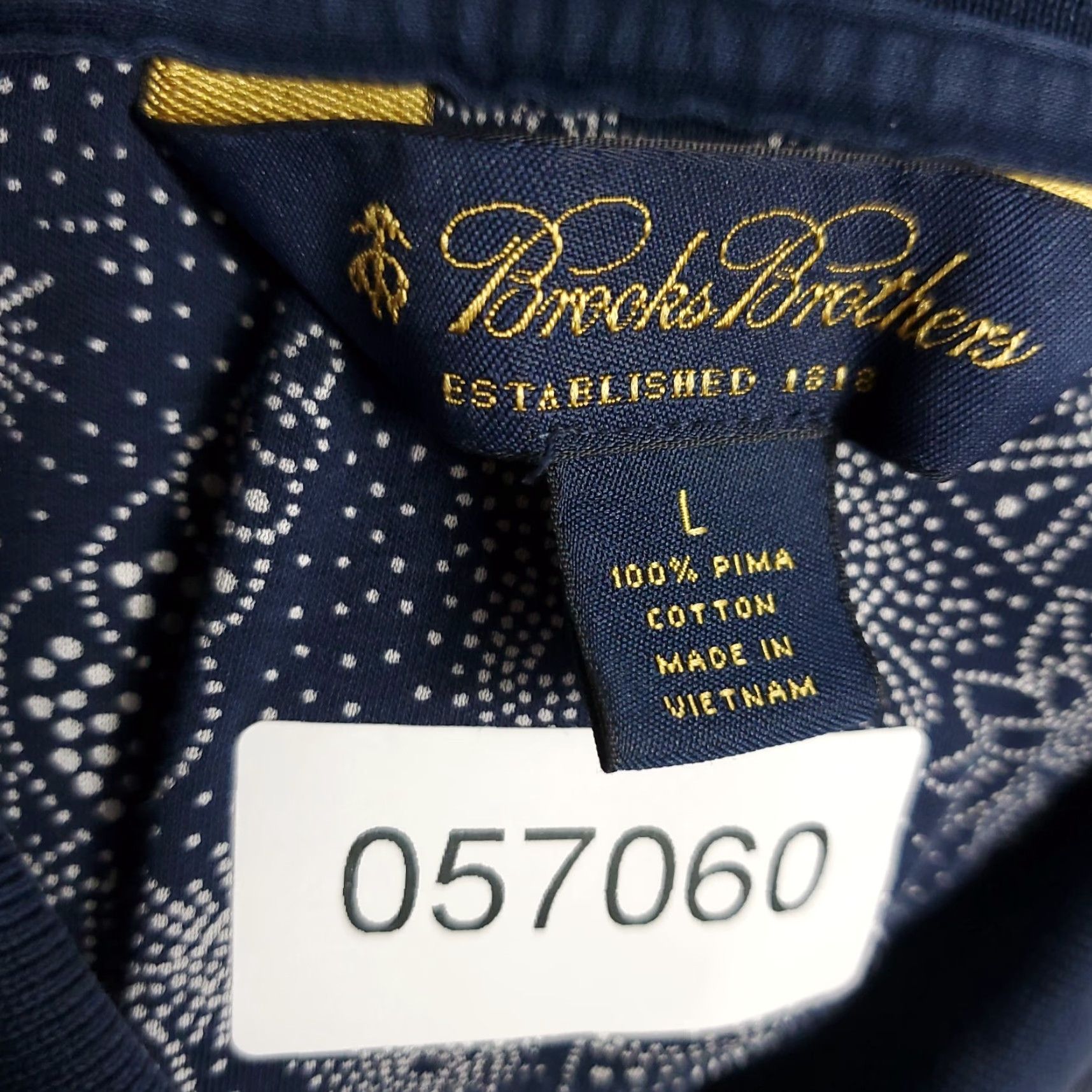 Brooks Brothers Brooks Brothers Men’s Cotton Polo Shirt Large Short Sleeve Blue Seashell Print Size US L / EU 52-54 / 3 - 6 Thumbnail