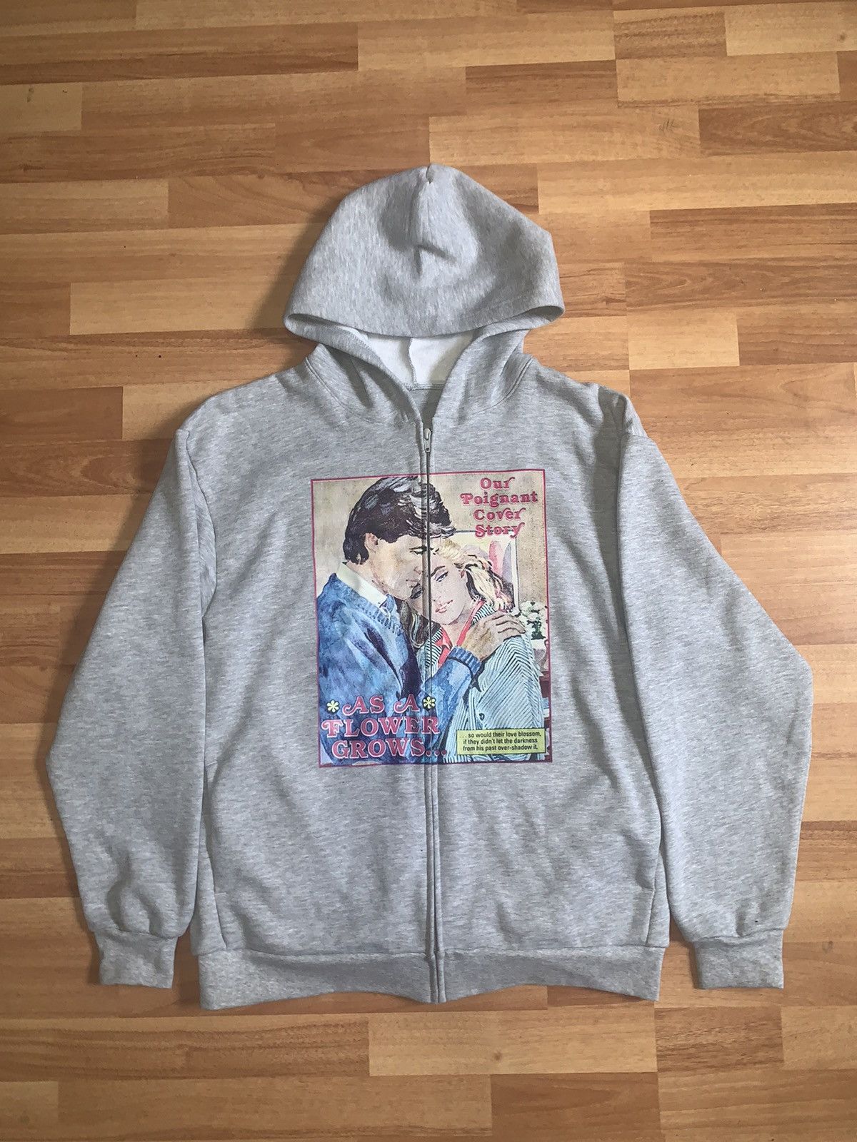 Grey “Secrets” Zip up Hoodie