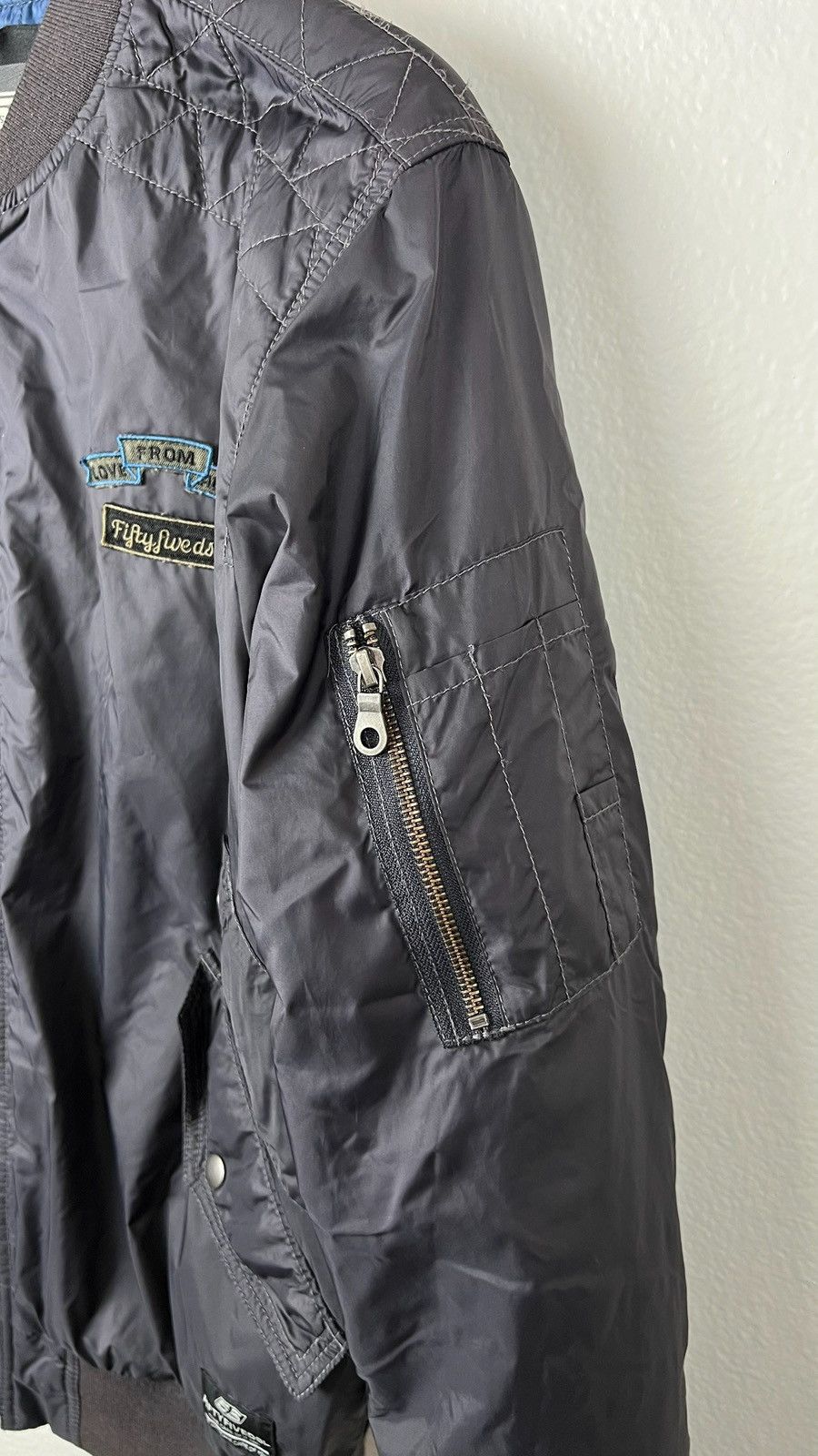 Diesel Diesel Gray Bomber Zip-Up Jacket Size US M / EU 48-50 / 2 - 3 Thumbnail