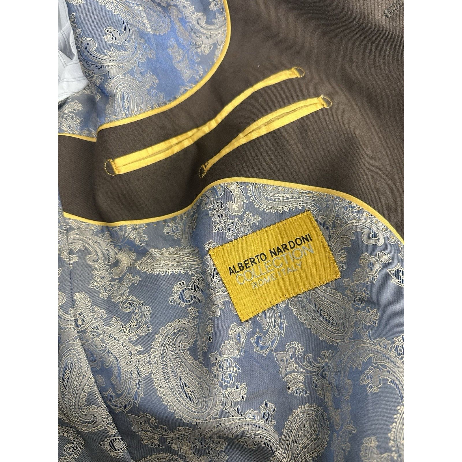 Other Alberto Nardoni collection brown Wool blazer Super 150’s Size 46R - 8 Thumbnail