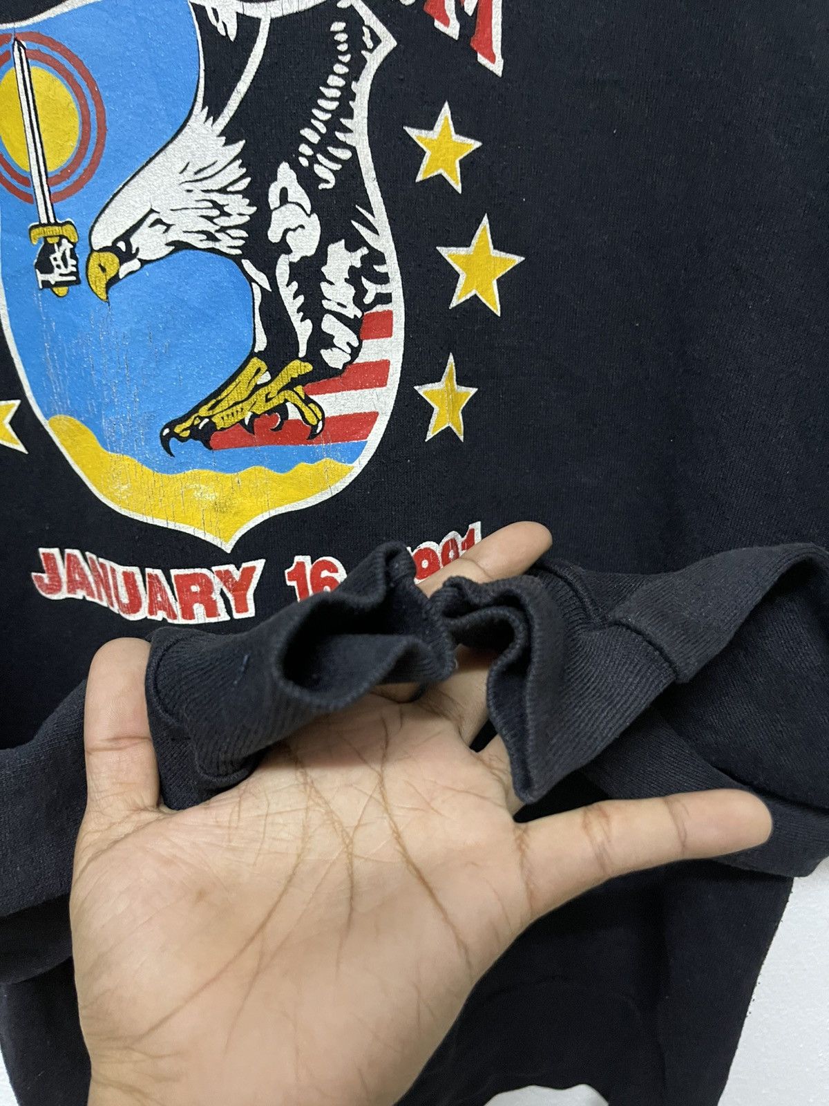 Vintage 90s OPERATION DESSERT STORM US MILITARY SWEATSHIRT SUNFADED Size US XL / EU 56 / 4 - 12 Thumbnail