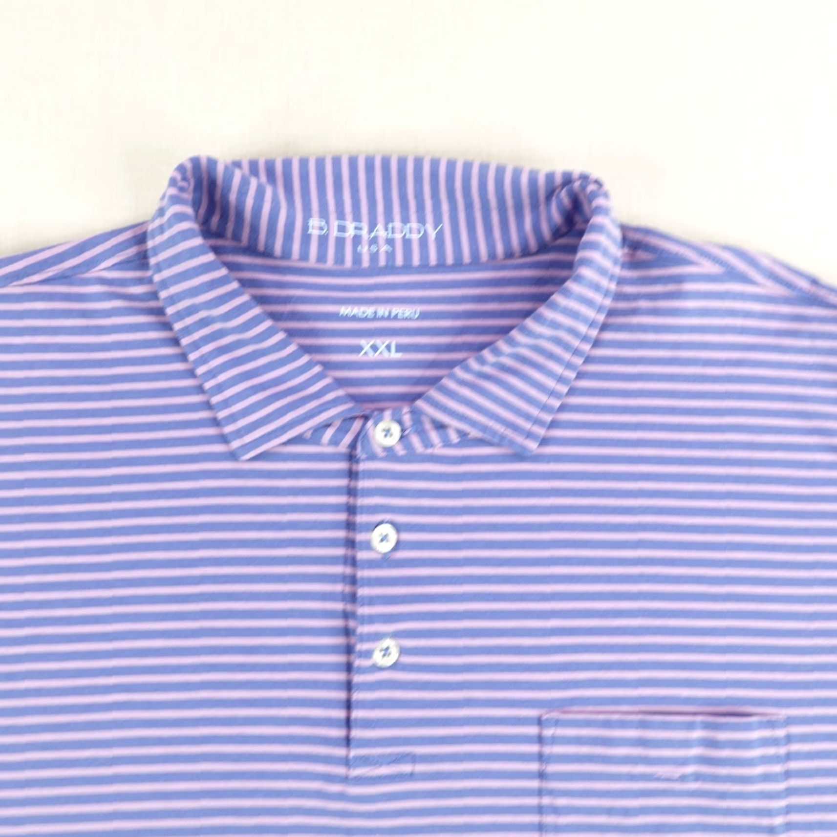 Vintage B Draddy Polo Shirt Mens 2XL Blue Pink 2022 Senators Classic Performance Golf Size US XXL / EU 58 / 5 - 2 Thumbnail