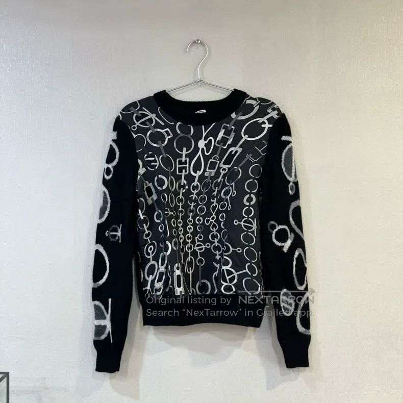 Hermes Hermes Cashmere Crewneck with Knit Patchwork Size XXS / US 00 / IT 34 - 1 Thumbnail