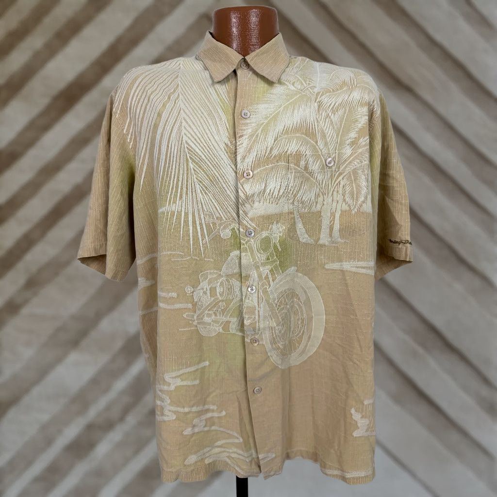 Harley Davidson VINTAGE Harley-Davidson Shirt Men L Harley-Davidson Shirt Jacquard Hawaiian Aloha Silk Beach Biker 90s Mens Size US L / EU 52-54 / 3 - 1 Thumbnail