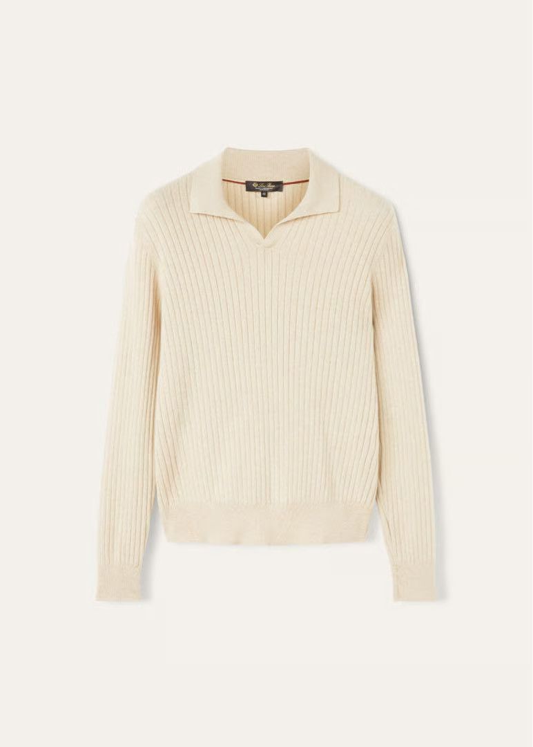 Loro Piana o1w1db10725 FAO3673 Lexington Polo Shirt in Beige Size US M / EU 48-50 / 2 - 1 Thumbnail
