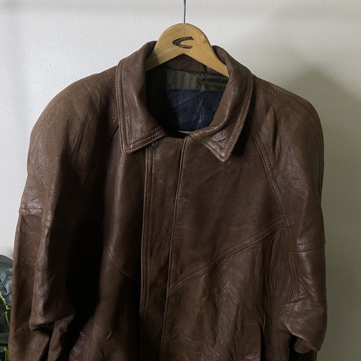 Genuine Leather Vintage 90s Genuine Leather Brown Jacket Size US XL / EU 56 / 4 - 2 Thumbnail