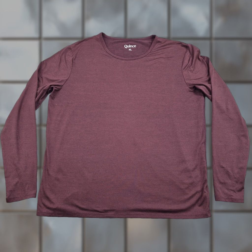 Quince Quince Shirt Mens XL Purple Long Sleeve Lightweight Stretch Crewneck Casual Tee Shirt Size US XL / EU 56 / 4 - 1 Thumbnail
